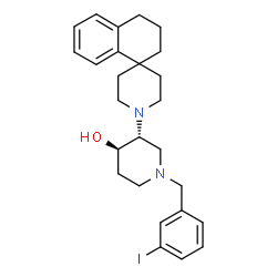 ChemSpider 2D Image | (3R,4R)-3-(3,4-Dihydro-1'H,2H-spiro[naphthalene-1,4'-piperidin]-1'-yl)-1-(3-iodobenzyl)-4-piperidinol | C26H33IN2O