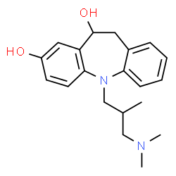ChemSpider 2D Image | 5-[3-(Dimethylamino)-2-methylpropyl]-10,11-dihydro-5H-dibenzo[b,f]azepine-2,11-diol | C20H26N2O2