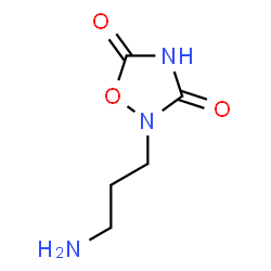 ChemSpider 2D Image | 2-(3-Aminopropyl)-1,2,4-oxadiazolidine-3,5-dione | C5H9N3O3