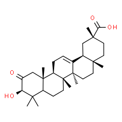 ChemSpider 2D Image | (3beta,5xi,18alpha)-3-Hydroxy-2-oxoolean-12-en-29-oic acid | C30H46O4