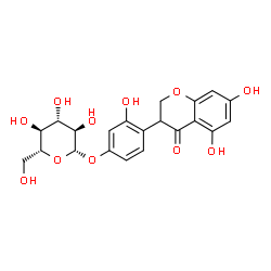 ChemSpider 2D Image | 4-(5,7-Dihydroxy-4-oxo-3,4-dihydro-2H-chromen-3-yl)-3-hydroxyphenyl beta-D-glucopyranoside | C21H22O11