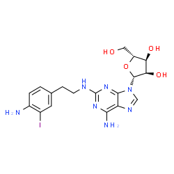 ChemSpider 2D Image | 2-{[2-(4-Amino-3-iodophenyl)ethyl]amino}adenosine | C18H22IN7O4