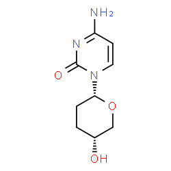 ChemSpider 2D Image | 4-Amino-1-[(2R,5R)-5-hydroxytetrahydro-2H-pyran-2-yl]-2(1H)-pyrimidinone | C9H13N3O3