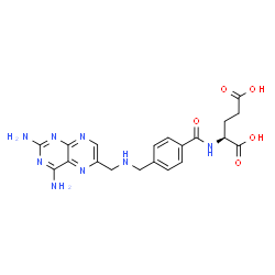 ChemSpider 2D Image | N-[4-({[(2,4-Diamino-6-pteridinyl)methyl]amino}methyl)benzoyl]-L-glutamic acid | C20H22N8O5