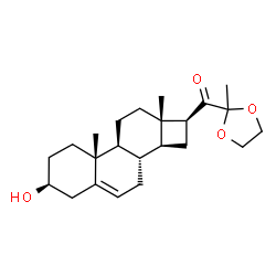 ChemSpider 2D Image | [(1S,2aS,2bS,6S,8aR,8bS,10aS)-6-Hydroxy-8a,10a-dimethyl-1,2,2a,2b,3,5,6,7,8,8a,8b,9,10,10a-tetradecahydrocyclobuta[a]phenanthren-1-yl](2-methyl-1,3-dioxolan-2-yl)methanone | C23H34O4