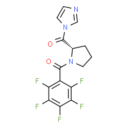ChemSpider 2D Image | (S)-1-((1-(Pentafluorobenzoyl)-2-pyrrolidinyl)carbonyl)-1H-imidazole | C15H10F5N3O2
