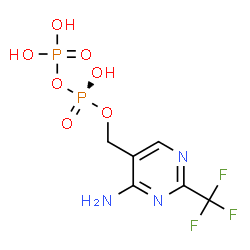ChemSpider 2D Image | 4-amino-2-trifluoromethyl-5-hydroxymethylpyrimidine pyrophosphate | C6H8F3N3O7P2