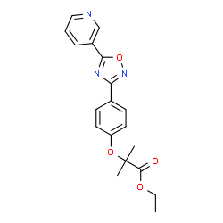 ChemSpider 2D Image | Ethyl 2-methyl-2-{4-[5-(3-pyridinyl)-1,2,4-oxadiazol-3-yl]phenoxy}propanoate | C19H19N3O4