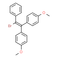ChemSpider 2D Image | 1,1'-(2-Bromo-2-phenyl-1,1-ethenediyl)bis(4-methoxybenzene) | C22H19BrO2