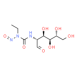 ChemSpider 2D Image | 2-Deoxy-2-{[ethyl(nitroso)carbamoyl]amino}-D-glucose | C9H17N3O7