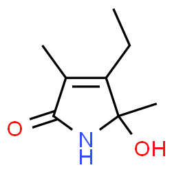 ChemSpider 2D Image | 4-Ethyl-5-hydroxy-3,5-dimethyl-1,5-dihydro-2H-pyrrol-2-one | C8H13NO2