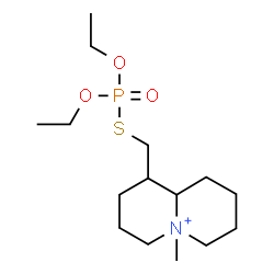 ChemSpider 2D Image | 1-(((Diethoxyphosphinyl)thio)methyl)octahydro-5-methyl-2H-quinolizinium | C15H31NO3PS