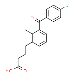 ChemSpider 2D Image | 4-[3-(4-Chlorobenzoyl)-2-methylphenyl]butanoic acid | C18H17ClO3