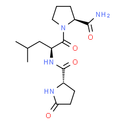 ChemSpider 2D Image | 5-Oxo-L-prolyl-L-leucyl-L-prolinamide | C16H26N4O4