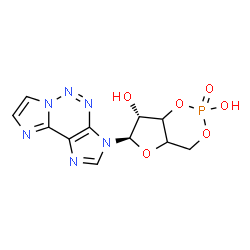 ChemSpider 2D Image | (6R,7R)-6-(3H-Diimidazo[1,2-c:4',5'-e][1,2,3]triazin-3-yl)tetrahydro-4H-furo[3,2-d][1,3,2]dioxaphosphinine-2,7-diol 2-oxide | C11H11N6O6P