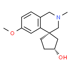 ChemSpider 2D Image | (1S,3R)-6'-Methoxy-2'-methyl-2',3'-dihydro-1'H-spiro[cyclopentane-1,4'-isoquinolin]-3-ol | C15H21NO2