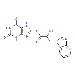 ChemSpider 2D Image | 2,6-Dioxo-2,3,6,7-tetrahydro-1H-purin-8-yl 3-(3H-indol-3-yl)alaninate | C16H14N6O4