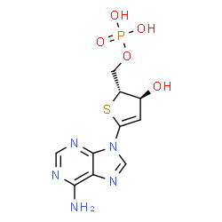 ChemSpider 2D Image | 9-(2-Deoxy-5-O-phosphono-4-thio-D-erythro-pent-1-enofuranosyl)-9H-purin-6-amine | C10H12N5O5PS