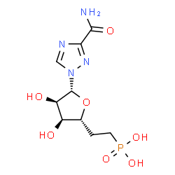 ChemSpider 2D Image | 1-(5,6-Dideoxy-6-phosphono-beta-D-ribo-hexofuranosyl)-1H-1,2,4-triazole-3-carboxamide | C9H15N4O7P
