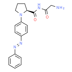 ChemSpider 2D Image | N-(Aminoacetyl)-1-{4-[(E)-phenyldiazenyl]phenyl}-L-prolinamide | C19H21N5O2
