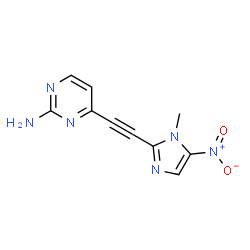 ChemSpider 2D Image | 4-[(1-Methyl-5-nitro-1H-imidazol-2-yl)ethynyl]-2-pyrimidinamine | C10H8N6O2