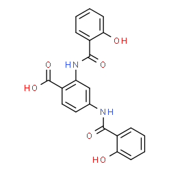 ChemSpider 2D Image | 2,4-Bis[(2-hydroxybenzoyl)amino]benzoic acid | C21H16N2O6