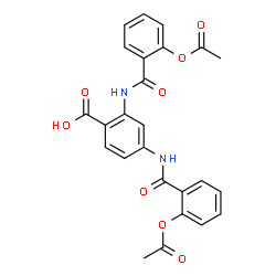 ChemSpider 2D Image | 2,4-Bis[(2-acetoxybenzoyl)amino]benzoic acid | C25H20N2O8