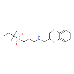 ChemSpider 2D Image | N-(3-((1,1-Dimethylpropyl)sulfonyl)propyl)-2,3-dihydro-1,4-benzodioxin-2-methanamine | C17H27NO4S