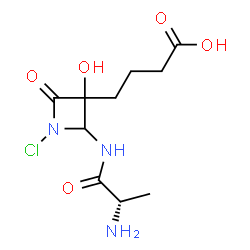 ChemSpider 2D Image | 4-[2-(L-Alanylamino)-1-chloro-3-hydroxy-4-oxo-3-azetidinyl]butanoic acid | C10H16ClN3O5