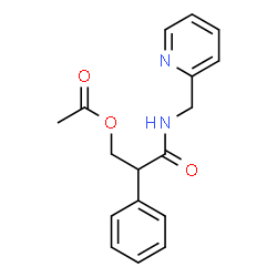 ChemSpider 2D Image | 3-Oxo-2-phenyl-3-[(2-pyridinylmethyl)amino]propyl acetate | C17H18N2O3