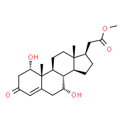 ChemSpider 2D Image | Methyl 1alpha,7alpha-dihydroxy-3-oxopregn-4-en-21-oate | C22H32O5