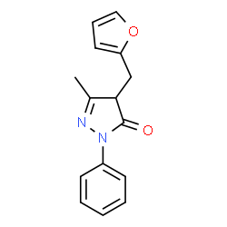ChemSpider 2D Image | 4-(2-Furylmethyl)-5-methyl-2-phenyl-2,4-dihydro-3H-pyrazol-3-one | C15H14N2O2