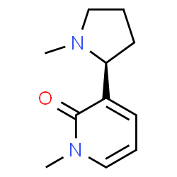 ChemSpider 2D Image | 1-Methyl-3-[(2S)-1-methyl-2-pyrrolidinyl]-2(1H)-pyridinone | C11H16N2O