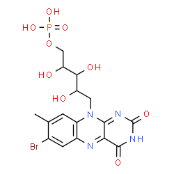 ChemSpider 2D Image | 1-(7-Bromo-8-methyl-2,4-dioxo-3,4-dihydrobenzo[g]pteridin-10(2H)-yl)-1-deoxy-5-O-phosphonopentitol | C16H18BrN4O9P