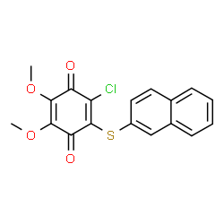 ChemSpider 2D Image | 2-Chloro-5,6-dimethoxy-3-(2-naphthylsulfanyl)-1,4-benzoquinone | C18H13ClO4S