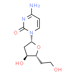 ChemSpider 2D Image | 4-Amino-1-(2,5-dideoxy-beta-D-erythro-hexofuranosyl)-2(1H)-pyrimidinone | C10H15N3O4