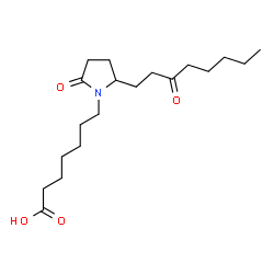 ChemSpider 2D Image | 7-[2-Oxo-5-(3-oxooctyl)-1-pyrrolidinyl]heptanoic acid | C19H33NO4