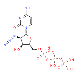ChemSpider 2D Image | 2'-Azido-2'-deoxycytidine 5'-(tetrahydrogen triphosphate) | C9H15N6O13P3