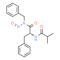 ChemSpider 2D Image | (2R)-N-Benzyl-2-(isobutyrylamino)-N-nitroso-3-phenylpropanamide | C20H23N3O3