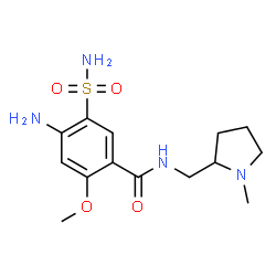 ChemSpider 2D Image | 4-Amino-2-methoxy-N-[(1-methyl-2-pyrrolidinyl)methyl]-5-sulfamoylbenzamide | C14H22N4O4S