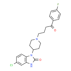 ChemSpider 2D Image | 5-Chloro-1-{1-[4-(4-fluorophenyl)-4-oxobutyl]-4-piperidinyl}-1,3-dihydro-2H-benzimidazol-2-one | C22H23ClFN3O2