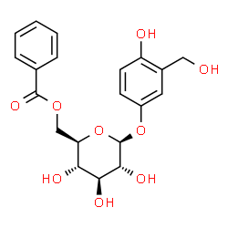 ChemSpider 2D Image | 4-Hydroxy-3-(hydroxymethyl)phenyl 6-O-benzoyl-beta-D-glucopyranoside | C20H22O9