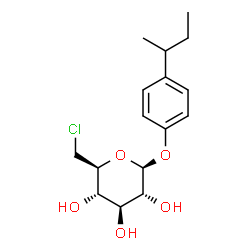 ChemSpider 2D Image | 4-sec-Butylphenyl 6-chloro-6-deoxy-beta-D-glucopyranoside | C16H23ClO5
