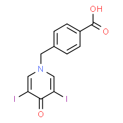 ChemSpider 2D Image | 4-[(3,5-Diiodo-4-oxo-1(4H)-pyridinyl)methyl]benzoic acid | C13H9I2NO3