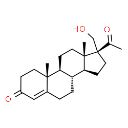 ChemSpider 2D Image | 17-(Hydroxymethyl)pregn-4-ene-3,20-dione | C22H32O3