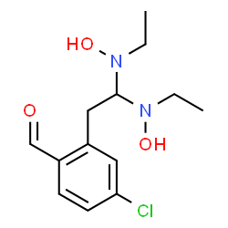 ChemSpider 2D Image | 2-{2,2-Bis[ethyl(hydroxy)amino]ethyl}-4-chlorobenzaldehyde | C13H19ClN2O3