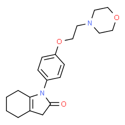 ChemSpider 2D Image | 1,3,4,5,6,7-Hexahydro-1-(4-(2-(4-morpholinyl)ethoxy)phenyl)-2H-indol-2-one | C20H26N2O3
