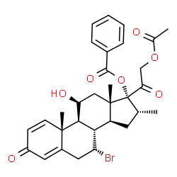 ChemSpider 2D Image | (7alpha,11beta,16alpha)-21-Acetoxy-7-bromo-11-hydroxy-16-methyl-3,20-dioxopregna-1,4-dien-17-yl benzoate | C31H35BrO7