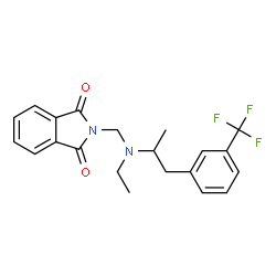 ChemSpider 2D Image | 2-[(Ethyl{1-[3-(trifluoromethyl)phenyl]-2-propanyl}amino)methyl]-1H-isoindole-1,3(2H)-dione | C21H21F3N2O2