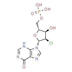 ChemSpider 2D Image | 2'-Chloro-2'-deoxyinosine 5'-(dihydrogen phosphate) | C10H12ClN4O7P